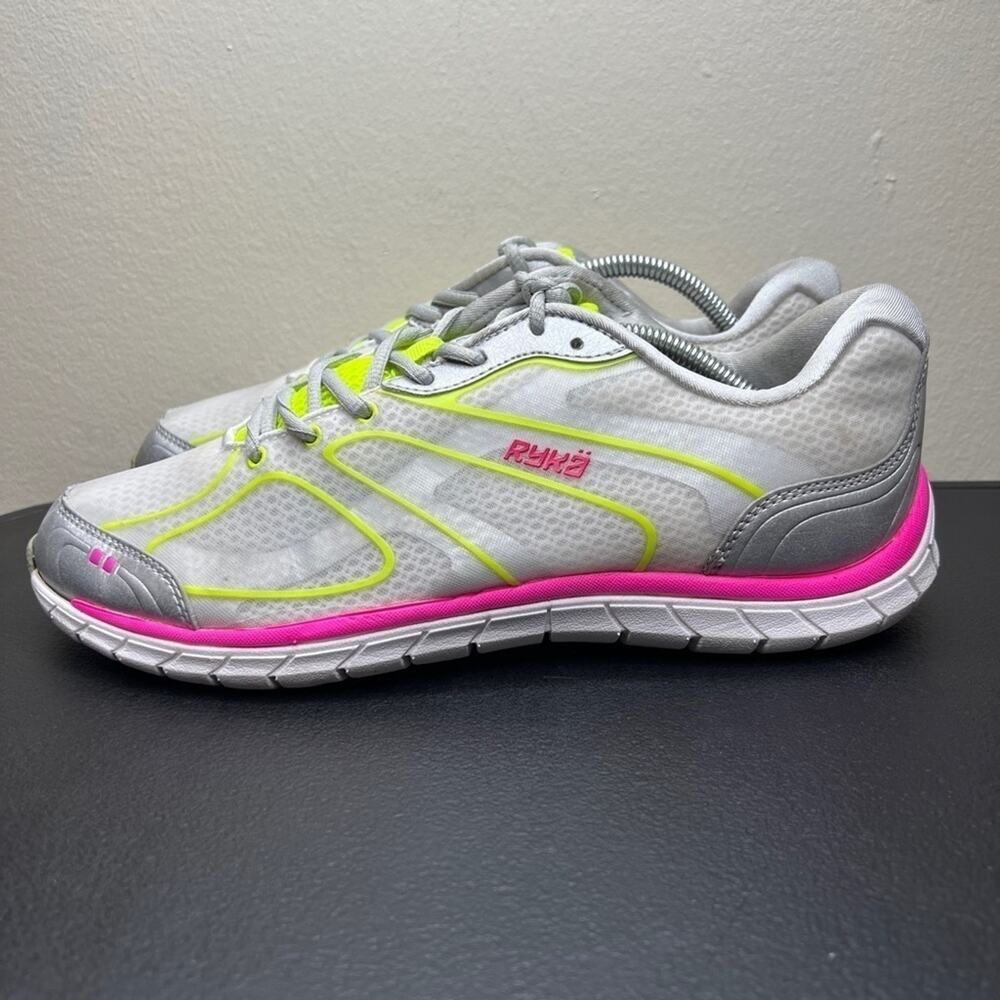 Ryka Capture Women’s Running Shoes Silver Pink Flexology Training Sneakers 10